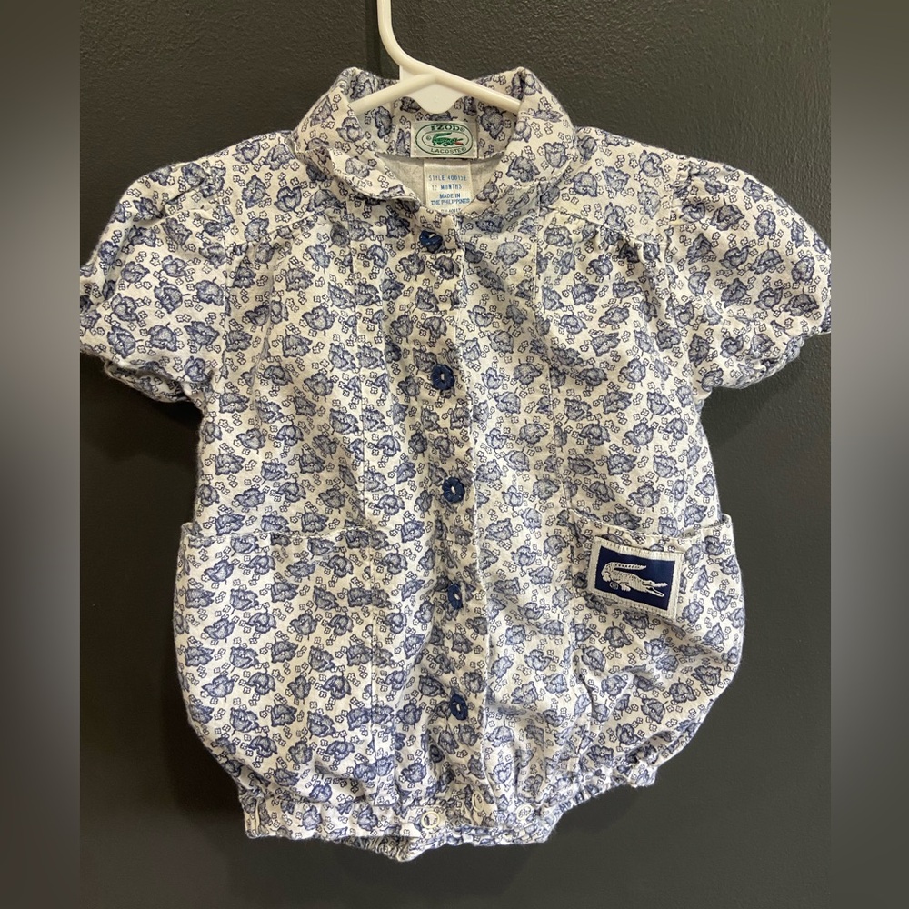 Vintage Lacoste Floral Baby Romper